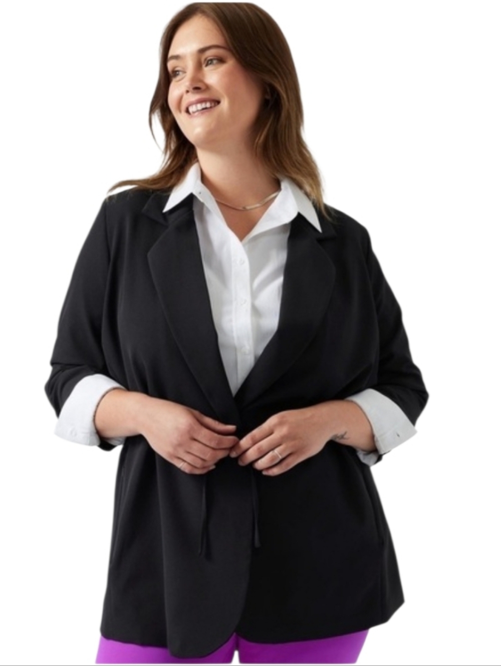 Athleta Endless Black Blazer Relaxed Plus size